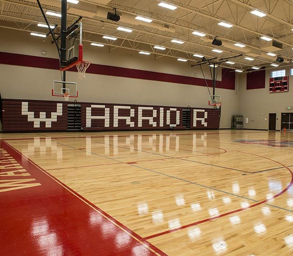 American Leadership Academy gymnasium with model 4500 bleacher seating
