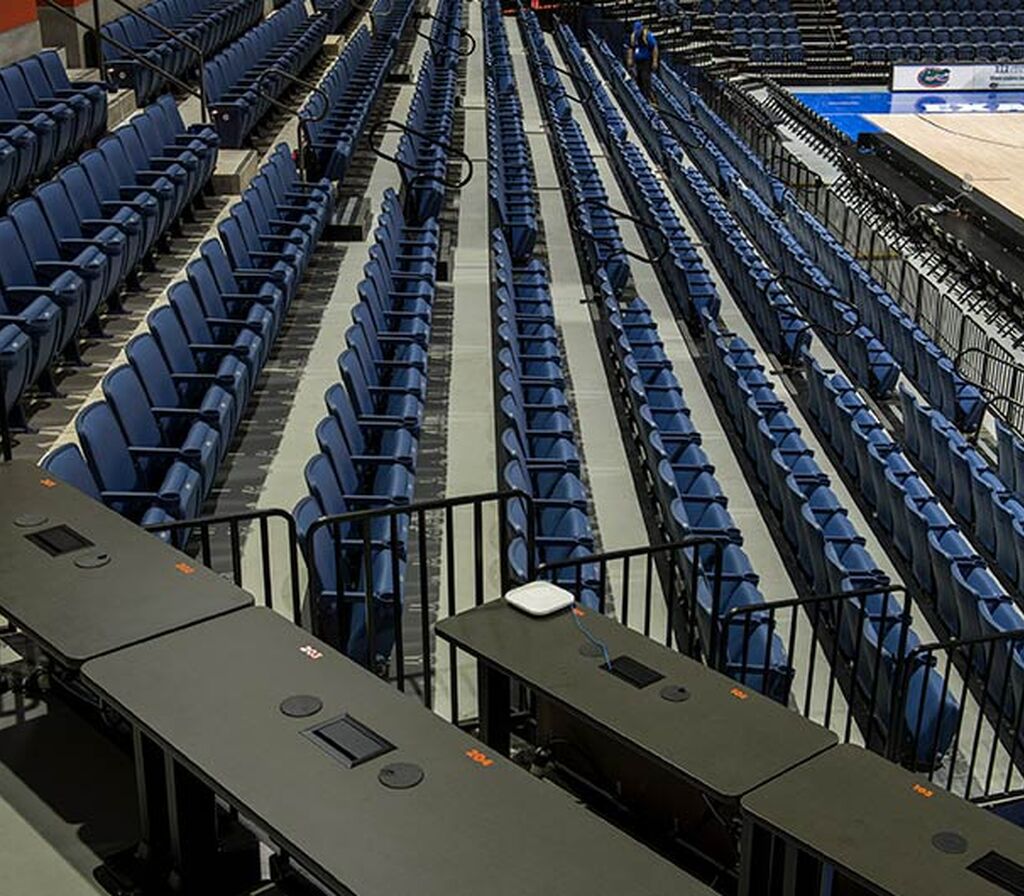 University of Florida O'Connell Center with fixed arena seating model…